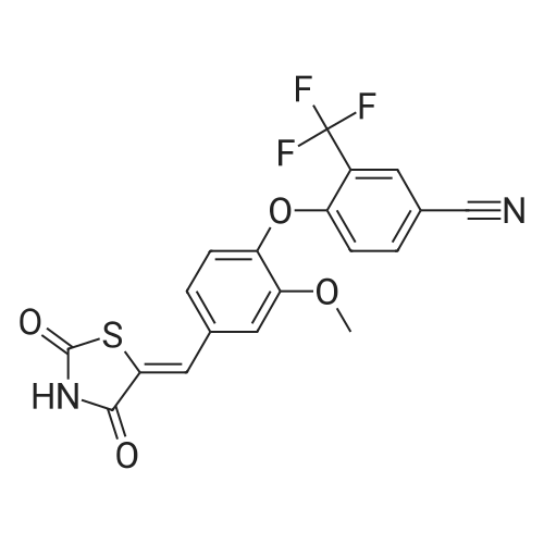 4-(4-((2,4-Dioxothiazolidin-5-ylidene)methyl)-2-methoxyphenoxy)-3-(trifluoromethyl)benzonitrile