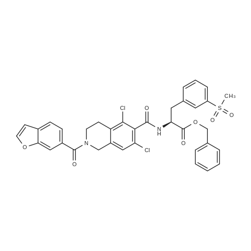Benzyl (S)-2-(2-(benzofuran-6-carbonyl)-5,7-dichloro-1,2,3,4-tetrahydroisoquinoline-6-carboxamido)-3