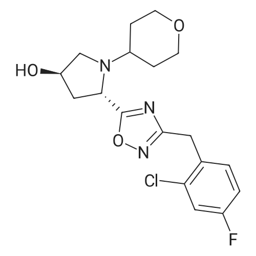 (3R,5S)-5-(3-(2-Chloro-4-fluorobenzyl)-1,2,4-oxadiazol-5-yl)-1-(tetrahydro-2H-pyran-4-yl)pyrrolidin-