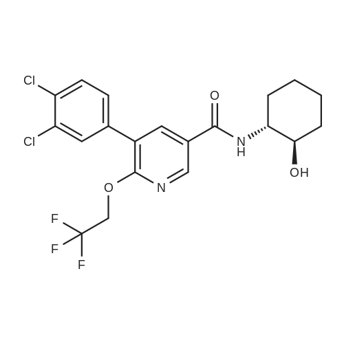 5-(3,4-Dichlorophenyl)-N-((1R,2R)-2-hydroxycyclohexyl)-6-(2,2,2-trifluoroethoxy)nicotinamide