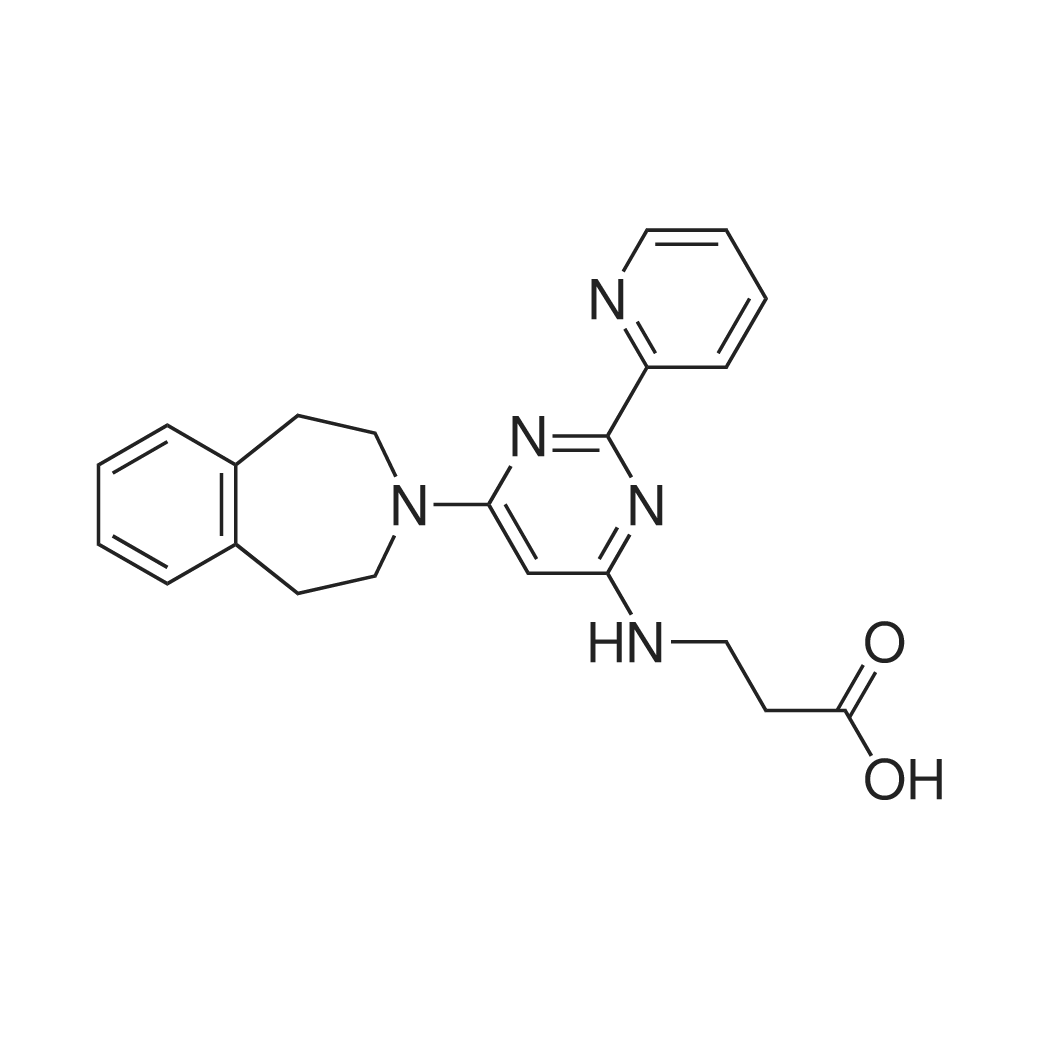 3-((2-(Pyridin-2-yl)-6-(1,2,4,5-tetrahydro-3H-benzo[d]azepin-3-yl)pyrimidin-4-yl)amino)propanoic aci