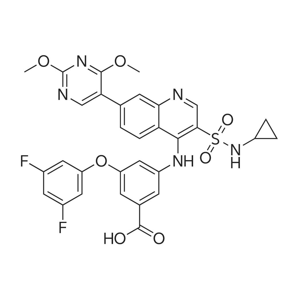 3-((3-(N-Cyclopropylsulfamoyl)-7-(2,4-dimethoxypyrimidin-5-yl)quinolin-4-yl)amino)-5-(3,5-difluoroph