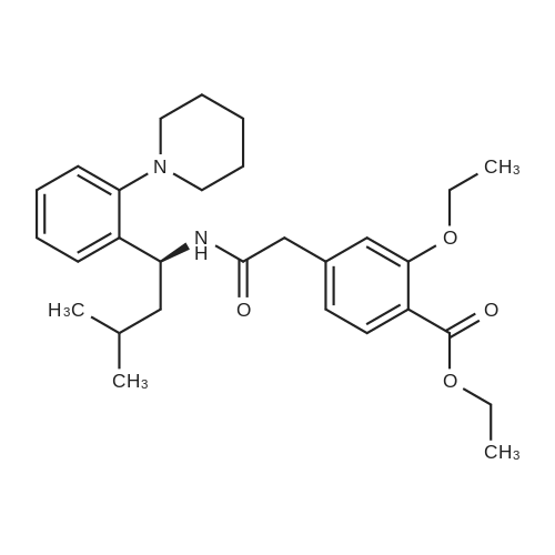 147770-06-7|(S)-Ethyl 2-ethoxy-4-(2-((3-methyl-1-(2-(piperidin-1-yl)phenyl)butyl)amino)-2-oxoethyl)b