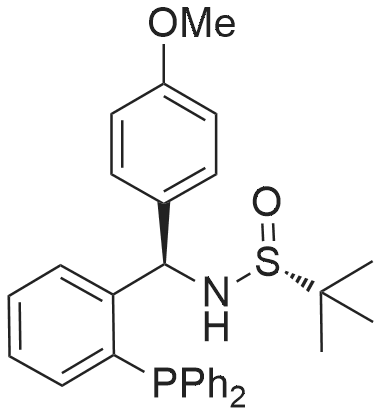 (R)-N-((R)-(2-(diphenylphosphanyl) phenyl)(4-methoxyphenyl)methyl)-2-methylpropane-2-sulfinamide