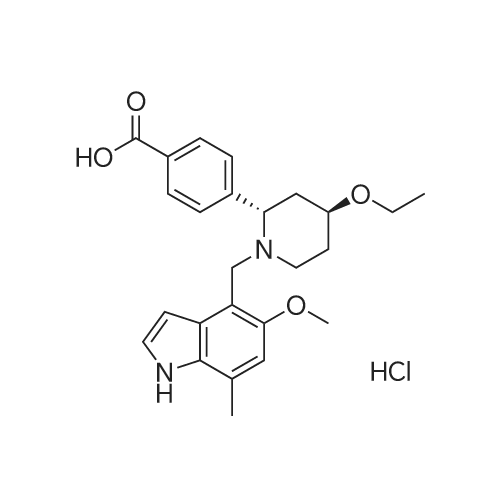 4-((2S,4S)-4-Ethoxy-1-((5-methoxy-7-methyl-1H-indol-4-yl)methyl)piperidin-2-yl)benzoic acid hydrochl