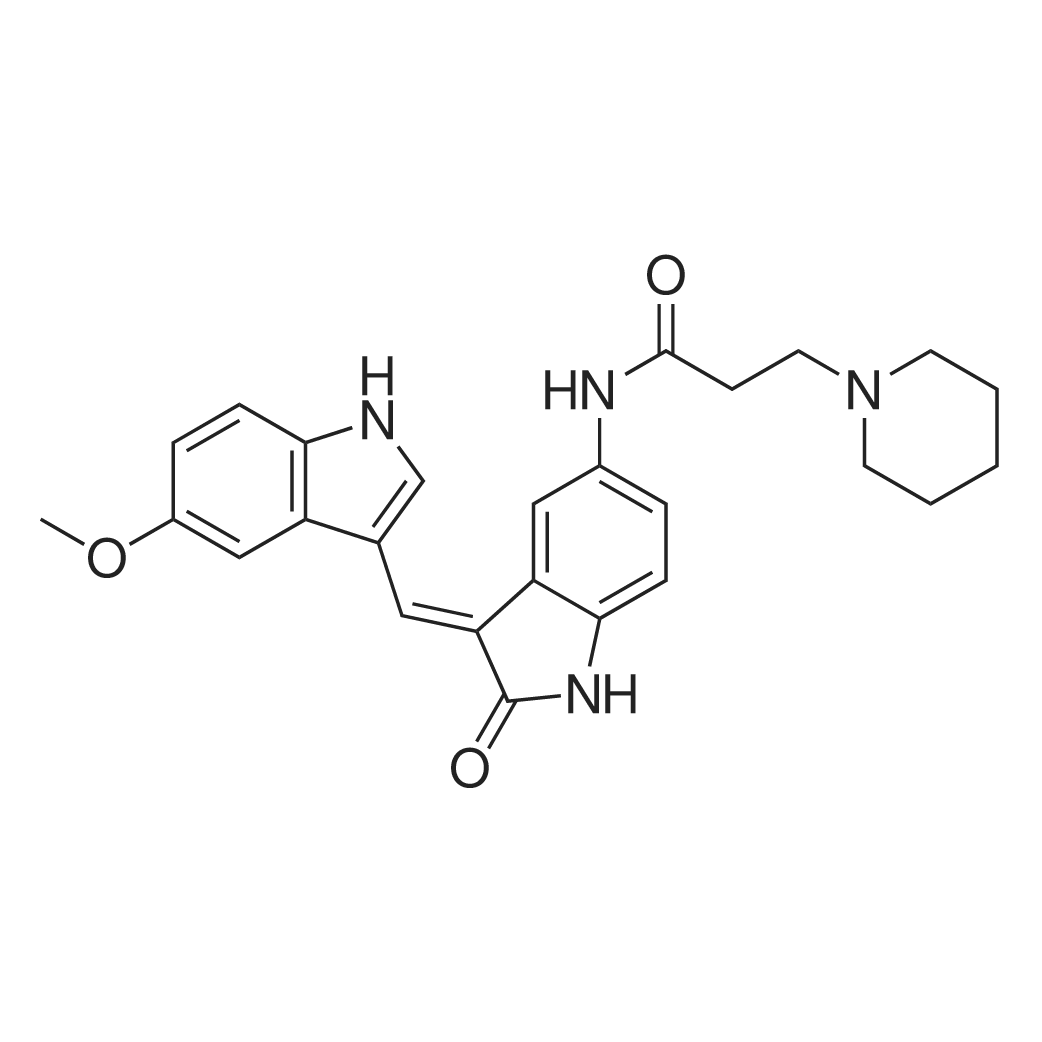 N-(3-((5-Methoxy-1H-indol-3-yl)methylene)-2-oxoindolin-5-yl)-3-(piperidin-1-yl)propanamide