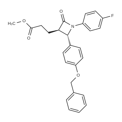 204589-80-0|Methyl 3-((2S,3R)-2-(4-(benzyloxy)phenyl)-1-(4-fluorophenyl)-4-oxoazetidin-3-yl)propanoa