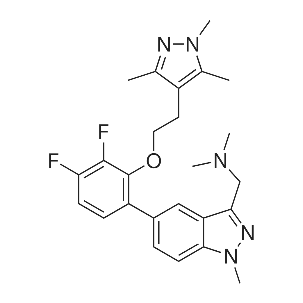 1-(5-(3,4-difluoro-2-(2-(1,3,5-Trimethyl-1H-pyrazol-4-yl)ethoxy)phenyl)-1-methyl-1H-indazol-3-yl)-N,