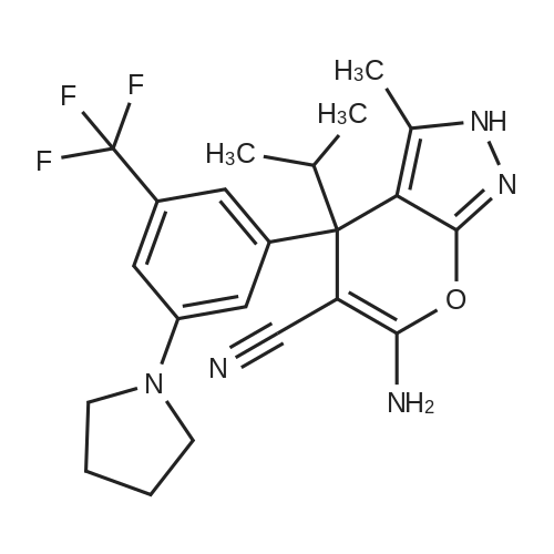 6-Amino-4-isopropyl-3-methyl-4-(3-(pyrrolidin-1-yl)-5-(trifluoromethyl)phenyl)-2,4-dihydropyrano[2,3