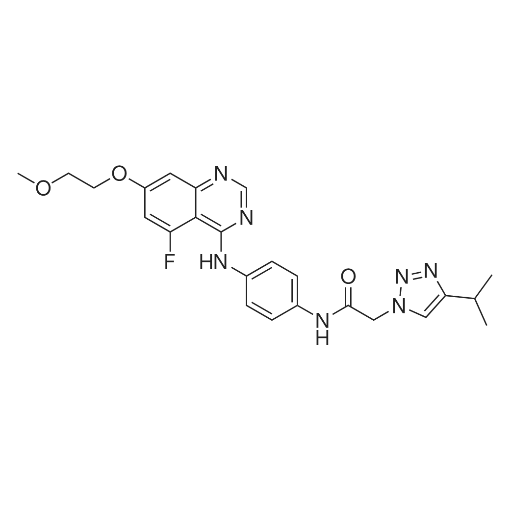 N-(4-((5-Fluoro-7-(2-methoxyethoxy)quinazolin-4-yl)amino)phenyl)-2-(4-isopropyl-1H-1,2,3-triazol-1-y