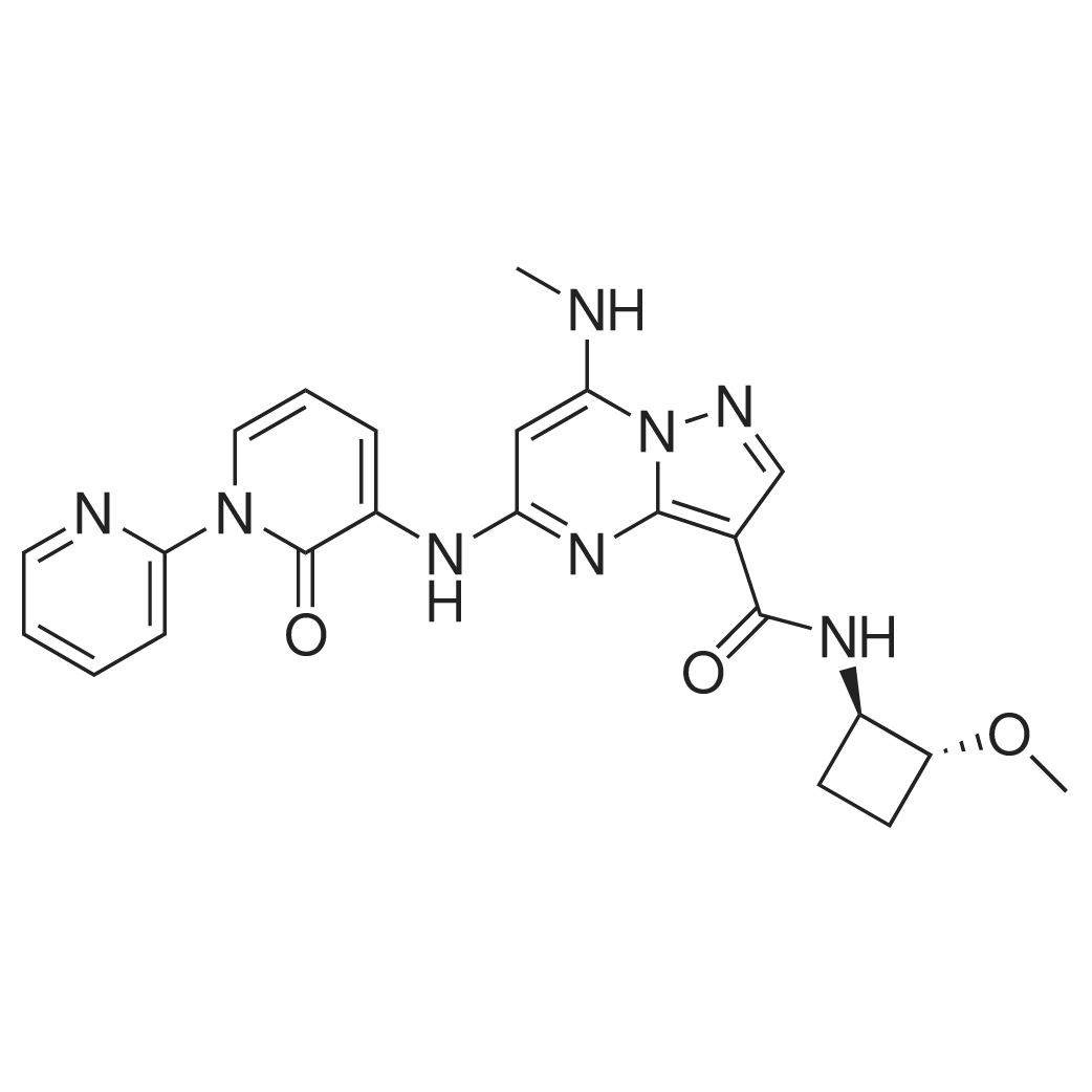 N-((1R,2R)-2-Methoxycyclobutyl)-7-(methylamino)-5-((2-oxo-2H-[1,2'-bipyridin]-3-yl)amino)pyrazolo[1,