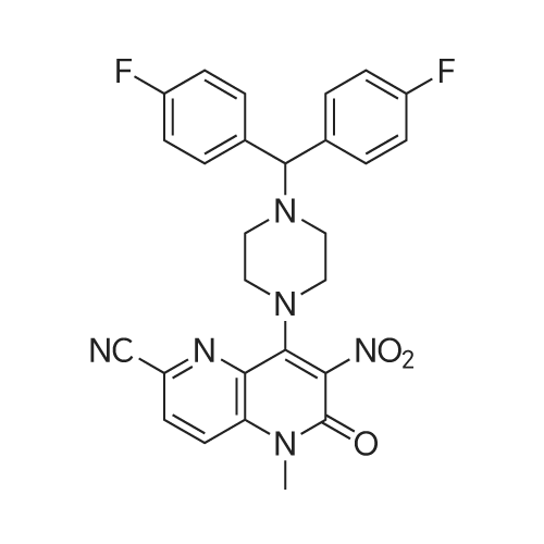 8-(4-(Bis(4-fluorophenyl)methyl)piperazin-1-yl)-5-methyl-7-nitro-6-oxo-5,6-dihydro-1,5-naphthyridine