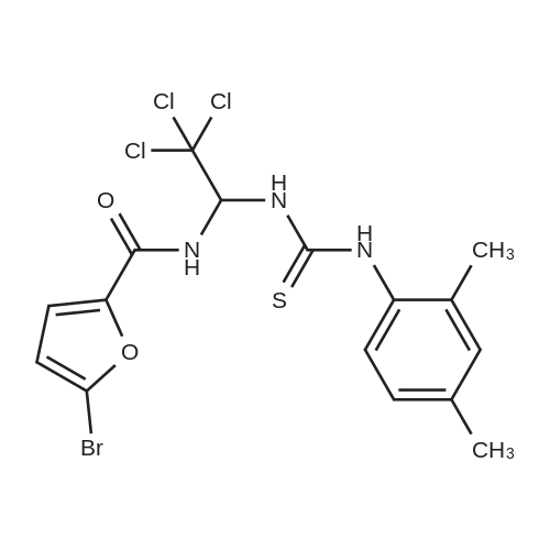 303062-00-2 5-Bromo-N-(2,2,2-trichloro-1-(3-(2,4-dimethylphenyl)thioureido)ethyl)furan-2-carboxamide
