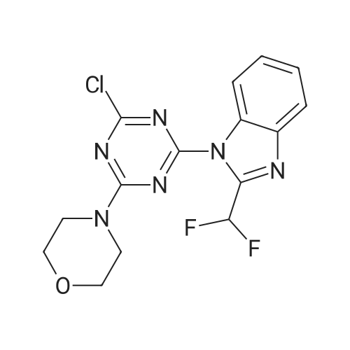 475111-38-7|4-(4-Chloro-6-(2-(difluoromethyl)-1H-benzo[d]imidazol-1-yl)-1,3,5-triazin-2-yl)morpholin