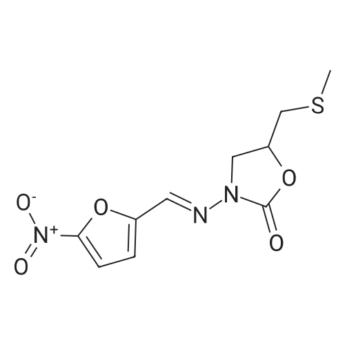 5-((Methylthio)methyl)-3-(((5-nitrofuran-2-yl)methylene)amino)oxazolidin-2-one