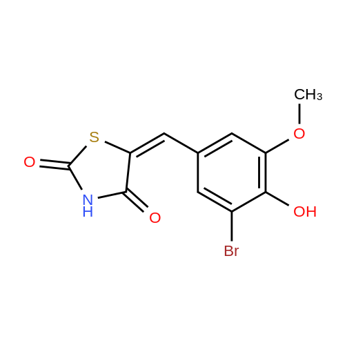 58215-62-6  (E)-5-(3-Bromo-4-hydroxy-5-methoxybenzylidene)thiazolidine-2,4-dione