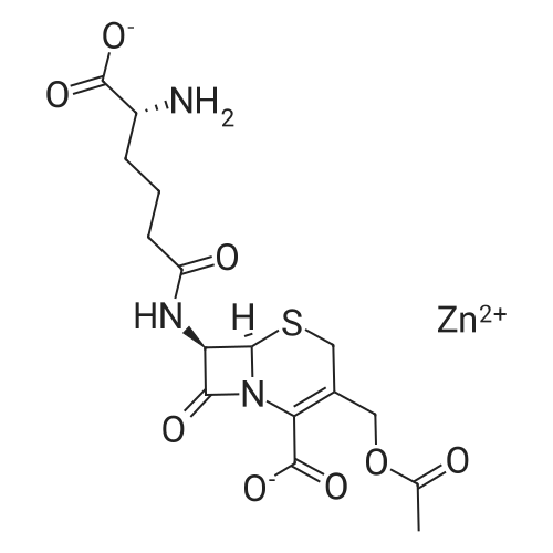 Zinc(II) (6R,7R)-3-(acetoxymethyl)-7-((R)-5-amino-5-carboxylatopentanamido)-8-oxo-5-thia-1-azabicycl