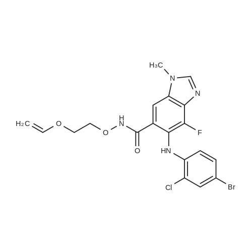 5-((4-Bromo-2-chlorophenyl)amino)-4-fluoro-1-methyl-N-(2-(vinyloxy)ethoxy)-1H-benzo[d]imidazole-6-ca