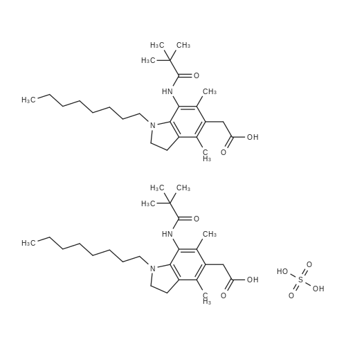 2-(4,6-Dimethyl-1-octyl-7-pivalamidoindolin-5-yl)acetic acid sulfate(2:1)