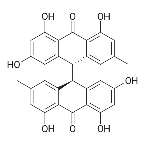 rel-(9R,9'S)-2,2',4,4',5,5'-Hexahydroxy-7,7'-dimethyl-[9,9'-bianthracene]-10,10'(9H,9'H)-dione