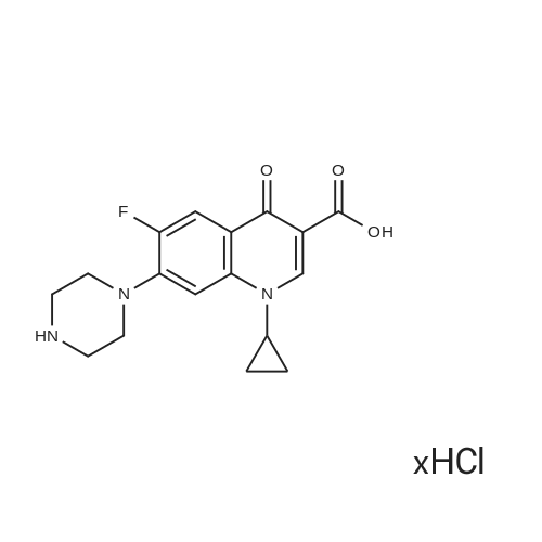 1-Cyclopropyl-6-fluoro-4-oxo-7-(piperazin-1-yl)-1,4-dihydroquinoline-3-carboxylic acid xhydrochlorid