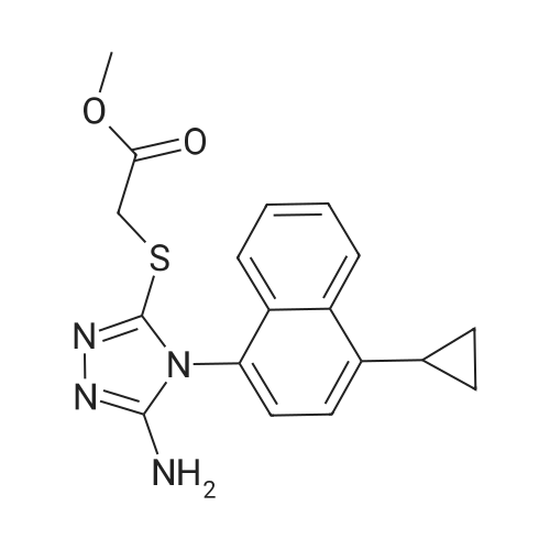 Methyl 2-((5-amino-4-(4-cyclopropylnaphthalen-1-yl)-4H-1,2,4-triazol-3-yl)thio)acetate