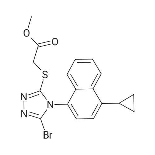 Methyl 2-((5-bromo-4-(4-cyclopropylnaphthalen-1-yl)-4H-1,2,4-triazol-3-yl)thio)acetate