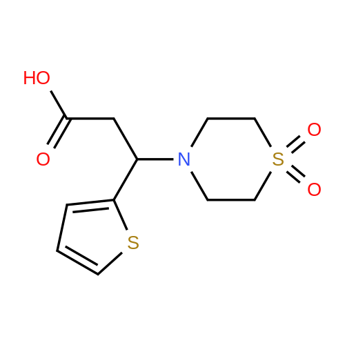 885951-51-9  3-(1,1-Dioxidothiomorpholino)-3-(thiophen-2-yl)propanoic acid