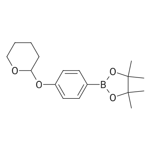 889865-38-7|4,4,5,5-Tetramethyl-2-(4-((tetrahydro-2H-pyran-2-yl)oxy)phenyl)-1,3,2-dioxaborolane