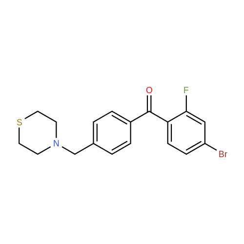 898783-02-3  4-Bromo-2-fluoro-4'-thiomorpholinomethyl benzophenone