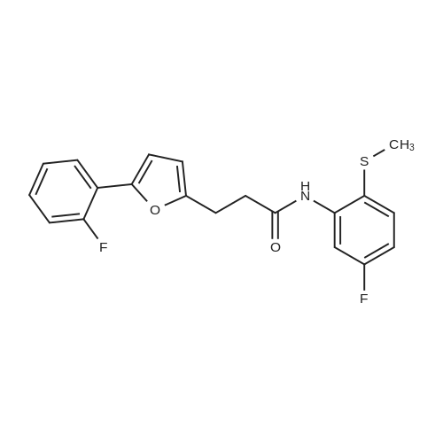 N-(5-Fluoro-2-(methylthio)phenyl)-3-(5-(2-fluorophenyl)furan-2-yl)propanamide